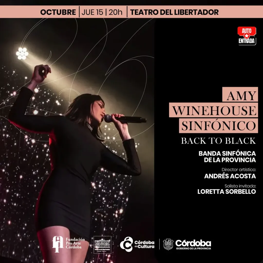 Espectáculo musical Amy Winehouse Sinfónico en la Sala Mayor del Teatro del Libertador de Córdoba.