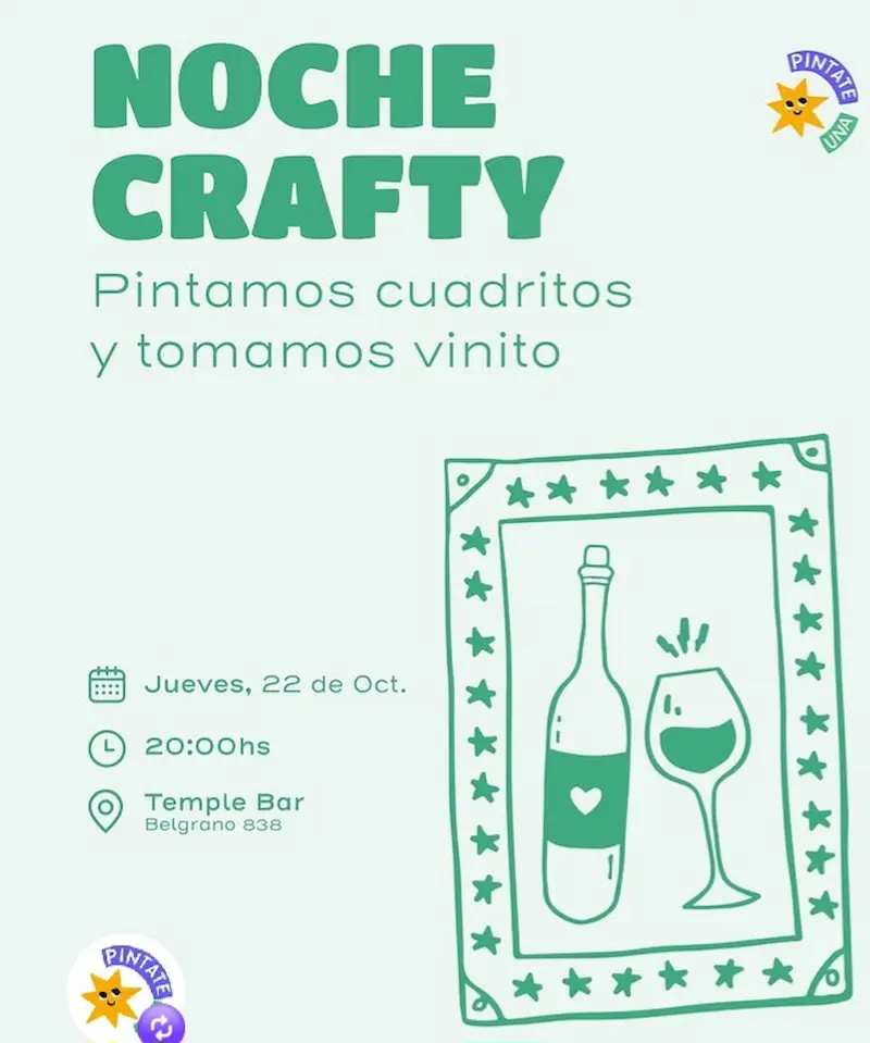 Lugares y Eventos pinta cuadritos y toma vino en Noche Crafty en Córdoba